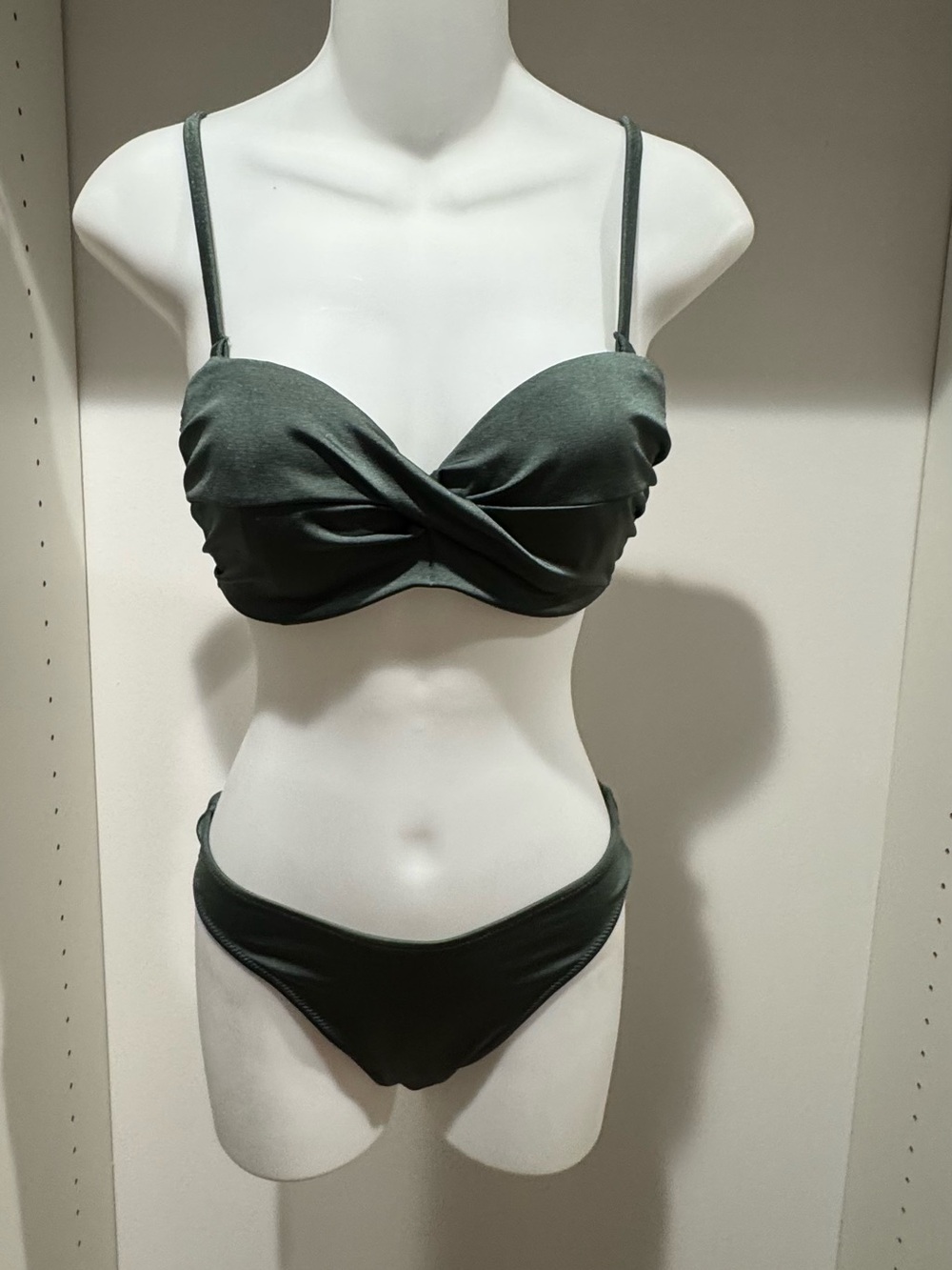H&M Olive Green Twist-Front Bikini